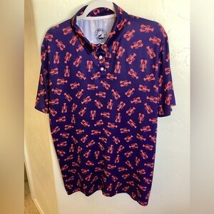 proud 90 golf Is Fun Polo Size L Lobster Geometric Print 
Pit to pit 22”